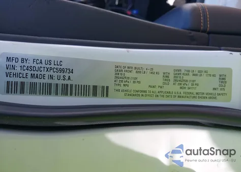 2023 Dodge Durango Hemi Orange Awd from USA, damaged, VIN 1C4SDJCTXPC599734